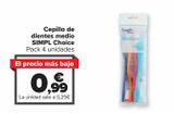 Oferta de Cepillo de dientes medio SIMPL Choice  por 0,99€ en Carrefour Market