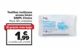 Oferta de Toallitas multiusos aroma limón SIMPL Choice  por 1,99€ en Carrefour Market