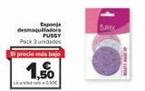 Oferta de Esponja desmaquilladora FUSSY  por 1,5€ en Carrefour Market