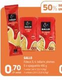 Oferta de GALLO  GALLO  Fideus 0, 4 talarin, plomes So spaguettin 450 g Tunat  (3)  GALLO PLUMAS  2 2230€/  en Coviran