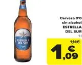 Oferta de Cerveza 0,0 sin alcohol ESTRELLA DEL SUR  por 1,09€ en Carrefour