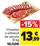 Oferta de Chuletón o entrecot de vacuno  por 13,99€ en Carrefour