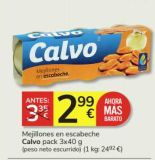 Oferta de Mejillones en escabeche Calvo por 2,99€ en Consum