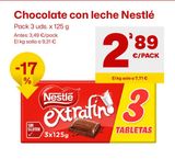 Oferta de Chocolate con leche Nestlé por 2,89€ en Ahorramas