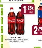 Oferta de GATA  √  -√√a  Coca-Cola Coca-Cola  COCA COLA Normal, light, zero o zero zero, botella 1,25L  1,25€  1,00€/L  2.9⁹  en Hiber