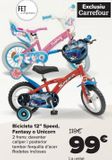 Oferta de Bicicicleta 12'' Speed, Fantasy o Unicornio  por 99€ en Carrefour