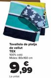 Oferta de Toalla de playa velour TEX  por 9,99€ en Carrefour