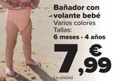 Oferta de Bañador con volante bebé  por 7,99€ en Carrefour