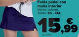 Oferta de Falda pádel con malla interior  por 15,99€ en Carrefour