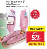 Oferta de Solomillo de pavo por 5,79€ en Lidl