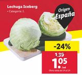 Oferta de Lechuga iceberg por 1,05€ en Lidl