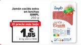 Oferta de Jamón cocido extra en lonchas SIMPL por 1,85€ en Carrefour