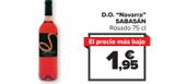 Oferta de D.O. ''Navarra'' SABASÁN Rosado por 1,95€ en Carrefour