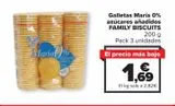 Oferta de Galletas María 0% azúcares añadidos FAMILY BISCUITS por 1,69€ en Carrefour