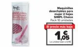 Oferta de Maquinillas desechables para mujer 2 hojas SIMPL Choice  por 1,05€ en Carrefour