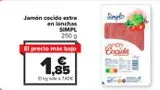 Oferta de Jamón cocido extra en lonchas SIMPL por 1,85€ en Carrefour