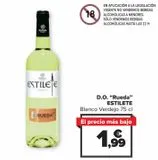 Oferta de D.O. ''Rueda'' ESTILETE Blanco Verdejo  por 1,99€ en Carrefour