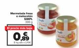Oferta de Mermelada fresa o melocotón SIMPL por 0,89€ en Carrefour