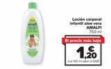 Oferta de Loción corporal infantil aloe vera AMALFI  por 1,2€ en Carrefour