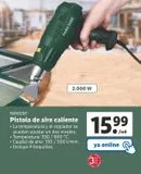Oferta de Pistola de aire caliente Parkside por 15,99€ en Lidl