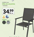 Oferta de Silla de jardín de aluminio Livarno por 34,99€ en Lidl