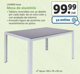 Oferta de Mesa de jardín de aluminio Livarno por 99,99€ en Lidl