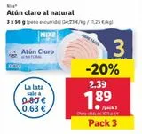 Oferta de Atún claro nixe por 1,89€ en Lidl