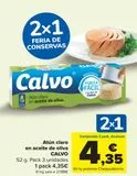 Oferta de Atún claro en aceite de oliva CALVO por 4,35€ en Carrefour