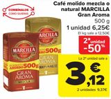 Oferta de Café molido mezcla o natural MARCILLA Gran Aroma por 6,25€ en Carrefour