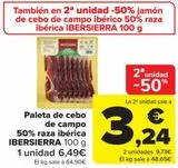 Oferta de Paleta de cebo de campo 50% raza ibérica IBERSIERRA  por 6,49€ en Carrefour