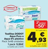 Oferta de Toallitas DODOT Aqua Pure o Aqua 0% plástico  por 9,86€ en Carrefour