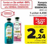 Oferta de Champús HERBAL ESENCES por 4,49€ en Carrefour
