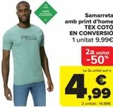 Oferta de Camiseta con print hombre TEX ALGODÓN EN CONVERSIÓN  por 9,99€ en Carrefour