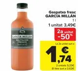 Oferta de Gazpacho fresco GARCÍA MILLÁN por 3,49€ en Carrefour