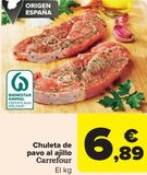 Oferta de Chuleta de pavo al ajillo Carrefour por 6,89€ en Carrefour