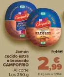 Oferta de Jamón cocido extra o braseado CAMPOFRÍO por 2,99€ en Carrefour