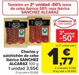 Oferta de Chorizo y salchichón de cebo ibérico SÁNCHEZ ALCARAZ  por 3,55€ en Carrefour