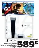 Oferta de PS5 Consola + juego (Uno de estos juegos a elegir)  por 589€ en Carrefour