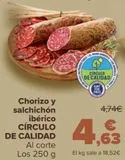 Oferta de Chorizo y salchichón ibérico CÍRCULO DE CALIDAD por 4,63€ en Carrefour