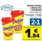 Oferta de Batidos Shake o Shake 0% COLACAO por 1,54€ en Carrefour
