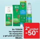 Oferta de En TODOS los repelentes de mosquitos y gel post picaduras RELEC en Carrefour