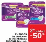 Oferta de En TODOS los productos de incontinencia AUSONIA Discreet en Carrefour