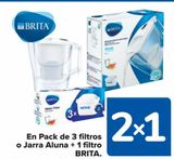 Oferta de En Pack de 3 filtros o Jarra Aluna + 1 filtro BRITA en Carrefour