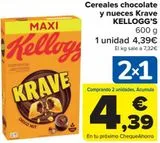 Oferta de Cereales chocolate y nueces Krave KELLOGG'S por 4,39€ en Carrefour