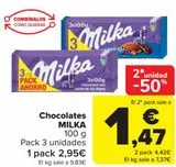 Oferta de Chocolates MILKA por 2,95€ en Carrefour