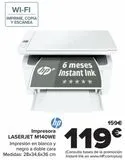 Oferta de Hp Impresora LASERJET M140WE  por 119€ en Carrefour