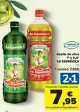 Oferta de Aceite de oliva 1º o 0,4º LA ESPAÑOLA por 7,95€ en Carrefour