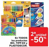 Oferta de En TODOS los productos BIC, TIPPE-EX y PLASTIDECOR  en Carrefour