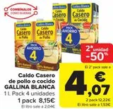 Oferta de Caldo Casero de pollo o cocido GALLINA BLANCA  por 8,15€ en Carrefour