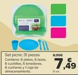 Oferta de Set picnic 31 piezas  por 7,49€ en Carrefour